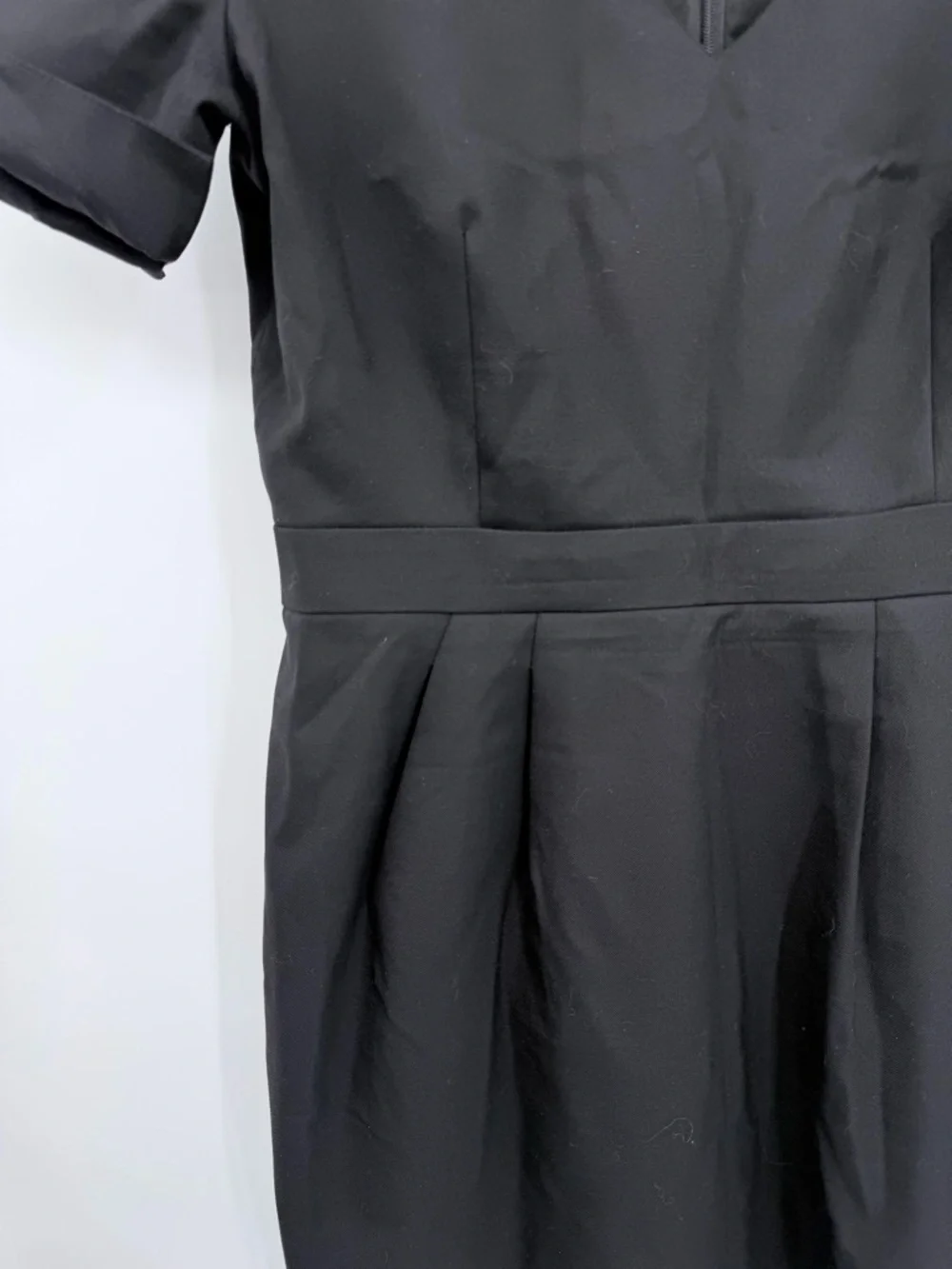 J. CREW Memo Dress Super 120s Wool V-Neck Sheath Black 4